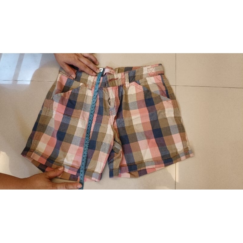 [Preloved] Celana pendek exit kotak-kotak warna-warni wanita/cewek