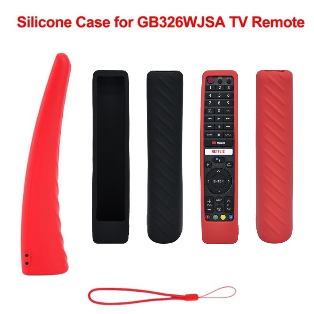 Remote TV Sharp GB WJSA Cover Remot TV warna hitam/merah sarung silikon remote tv Menebal dan anti j