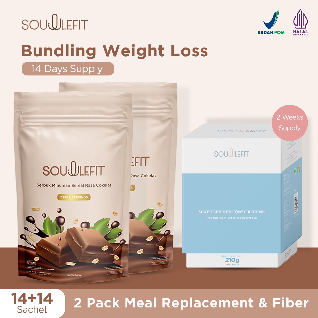 

Soullefit Meal Replacement Choco 2 Packs Get Free 1 Tube Pack Fiber Drink