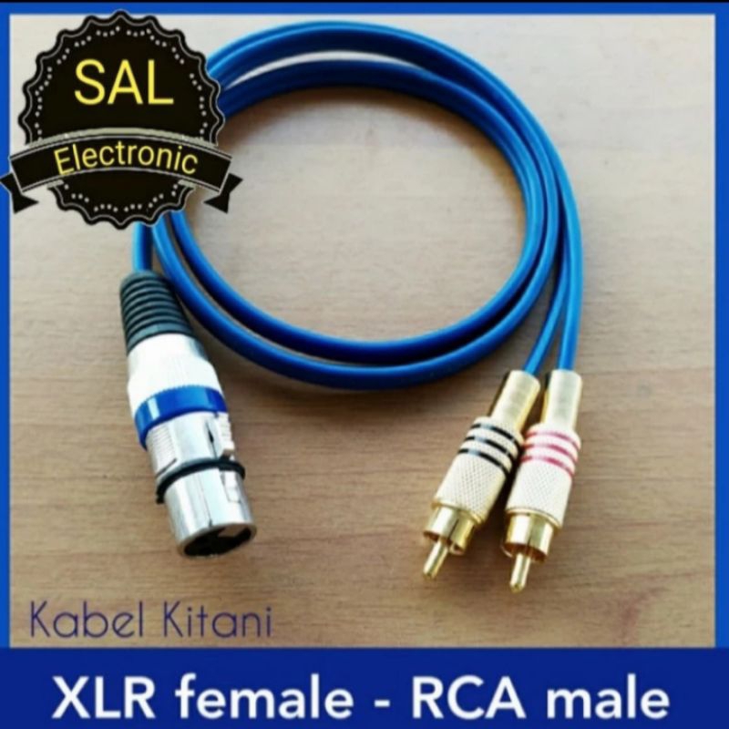 Kabel jack XLR female to dual RCA male