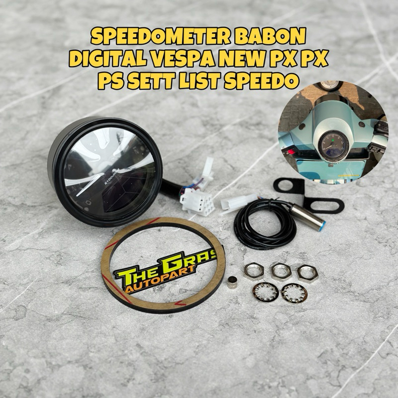 Speedometer Spido Babon Vespa New Px Digital