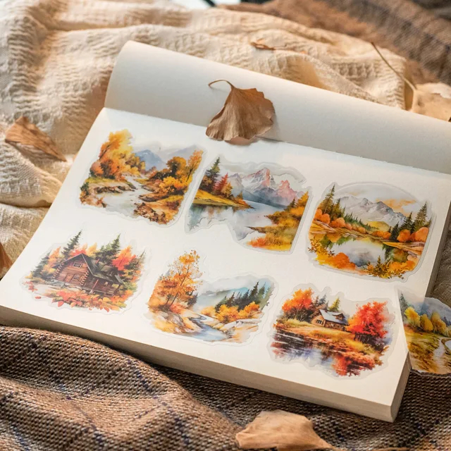 

10 PET Stickers per pack Akino Yoho Series Autumn Scenery