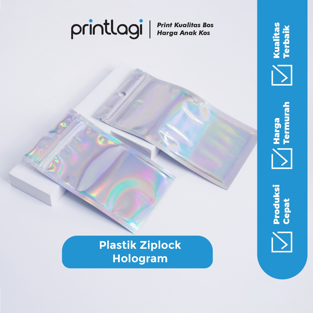 

Kemasan Ziplock Glossy Hologram - Tempat Freebies Photocard - Plastik Klik Tebal