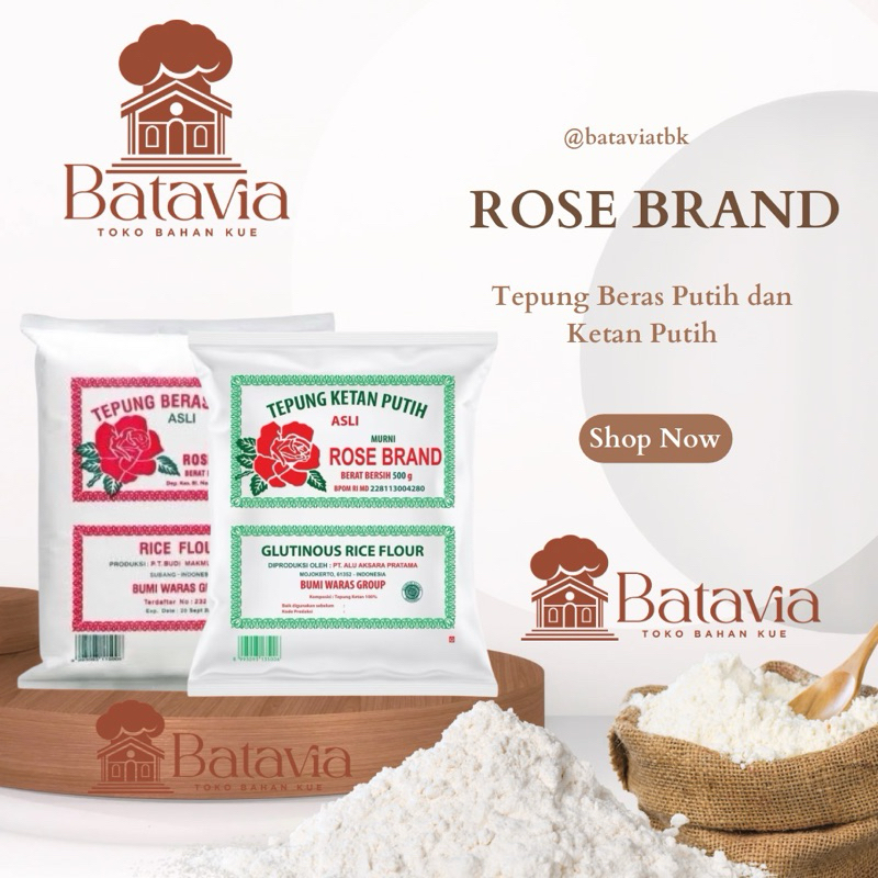 

Rose Brand Tepung Beras Putih dan Ketan 500g | TEPUNG KETAN ROSE BRAND KEMASAN 500GR