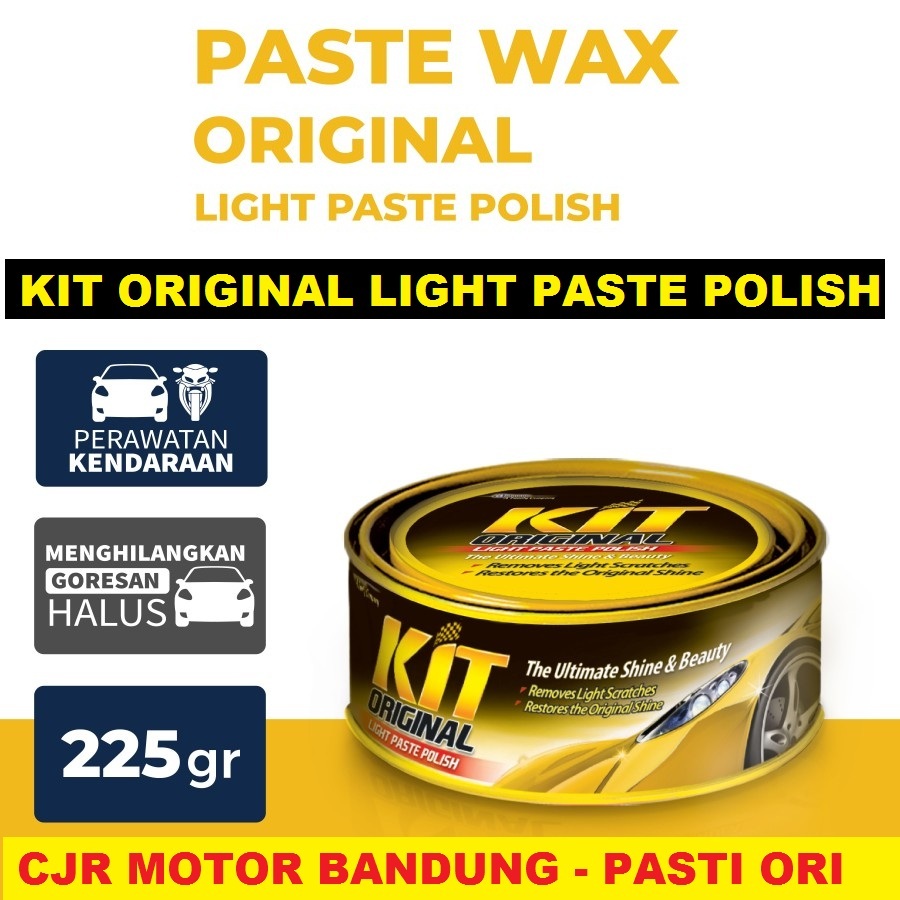 KIT WAX ORIGINAL POLISH 225 gr KIT WAX CAT BODY MOBIL ANTI KUSAM HAPUS BARET WAX KALENG KUNING ORIGI