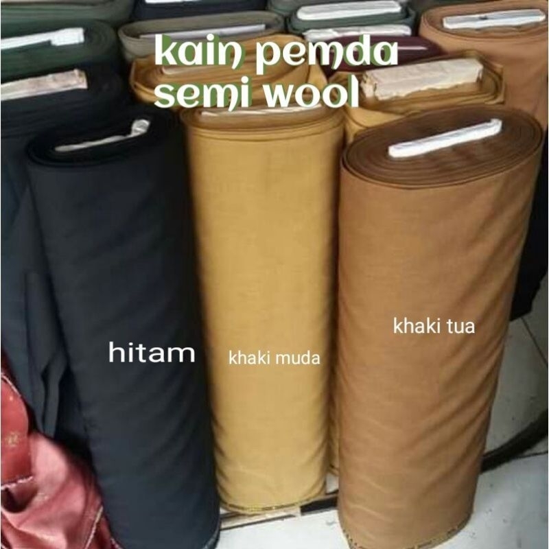 bahan kain pemda seragam pemda PNS/ASN murah semi wol pemda