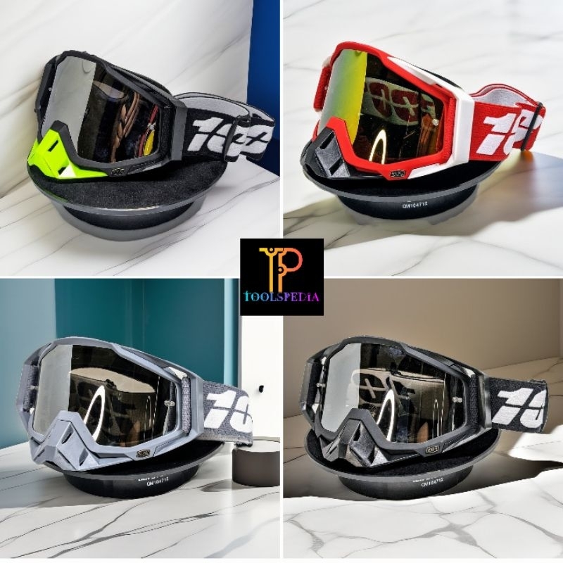Promo Kacamata Helm Motocross Goggles Protection 100% Karet Lembut