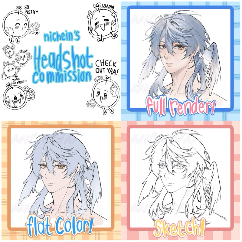 HEADSHOT ANIME COMMISSION ART digital anime style commission digital jasa gambar anime headshot