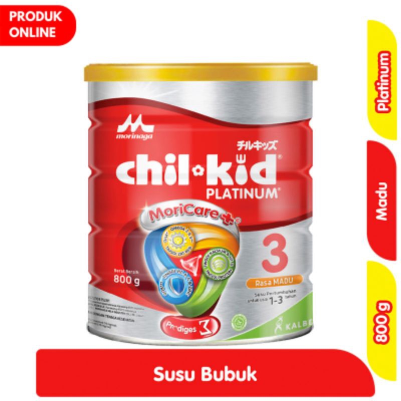 

Morinaga chil-kid 3 Platinum Susu Bubuk Pertumbuhan Anak 1-3 Tahun Madu 800 g