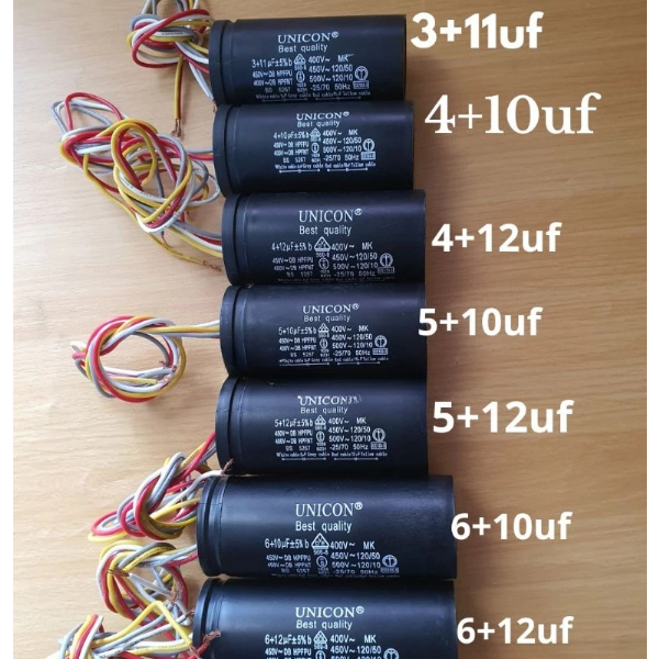 Kapasitor Mesin Cuci 4 Kabel Kapasitor Double Mesin Cuci / Kapasitor Mesin Cuci Double Umum 4 Kabel