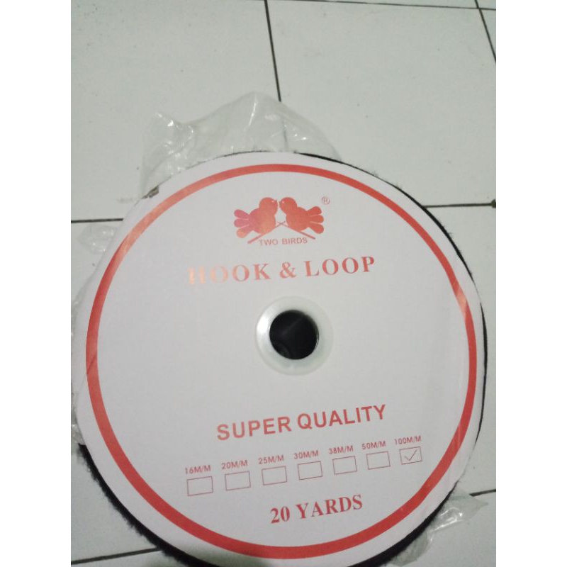 perekat/velcro 10 cm 20 yard hitam (halus)
