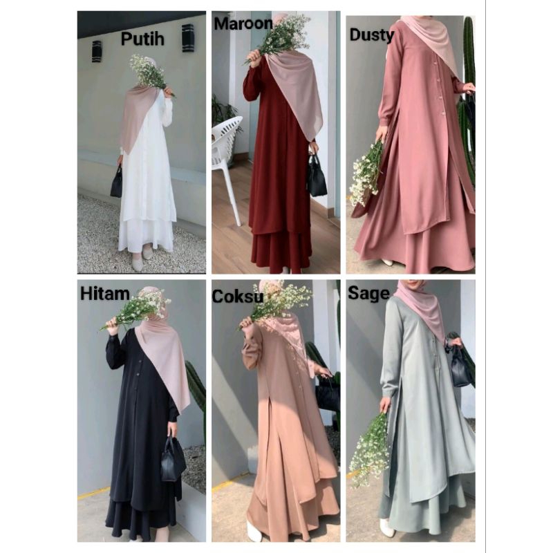 One Set Long Tunik Mayung | Kalisa One Set Rok Tunik Malaysia