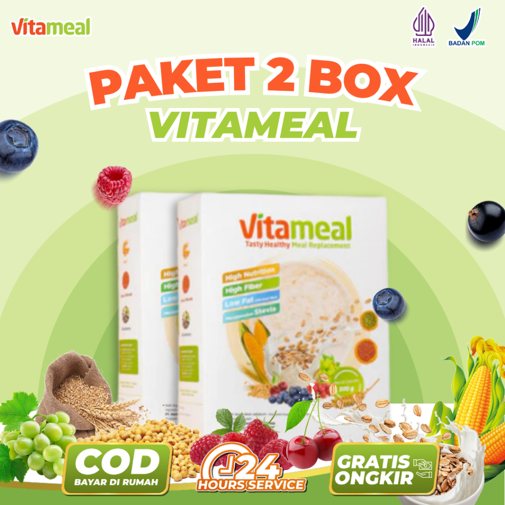 

Vitameal Paket 2 Box Sereal Sehat Ampuh Menurunkan Gula Darah Tinggi Mencegah Diabetes Kolesterol
