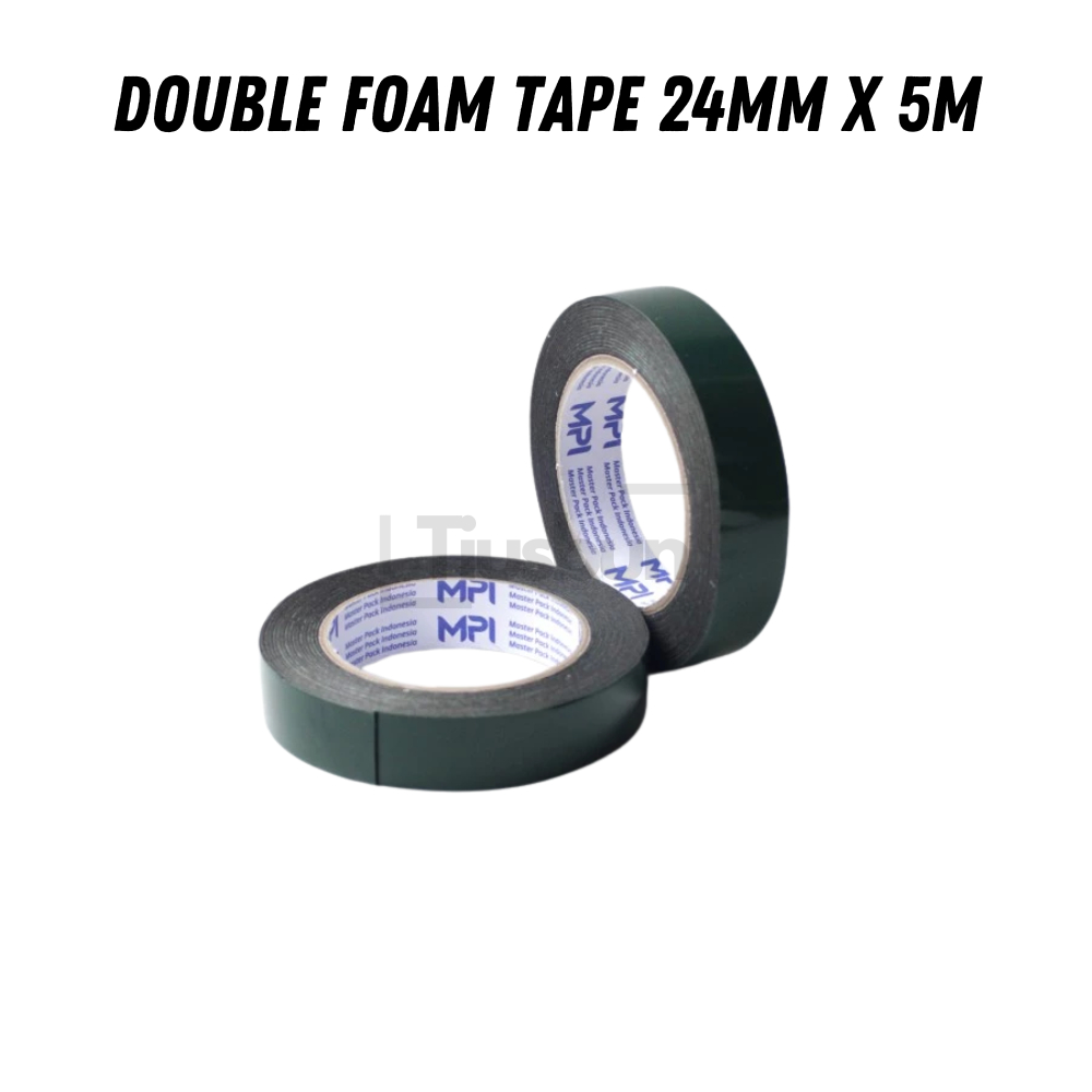 

[COD] Double Foam Tape Master Pack Indonesia Hitam Release Hijau 24mmx5Meter