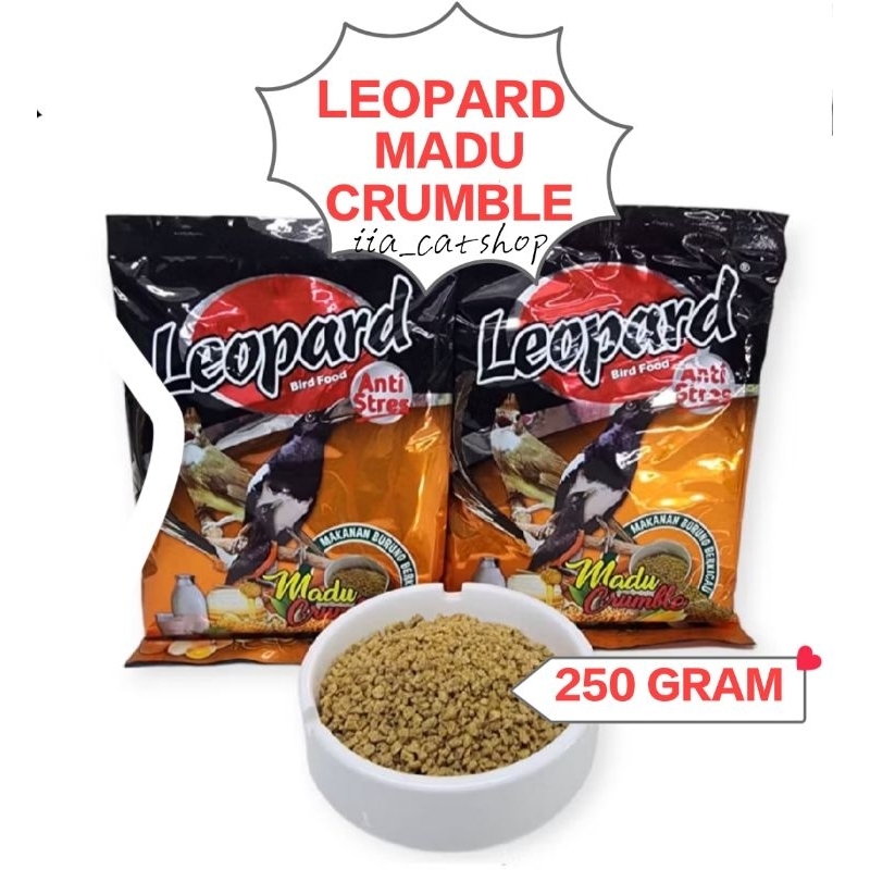 Leopard Madu Crumble Voer Pur Pakan Burung Murai Ciblek Pleci Beo