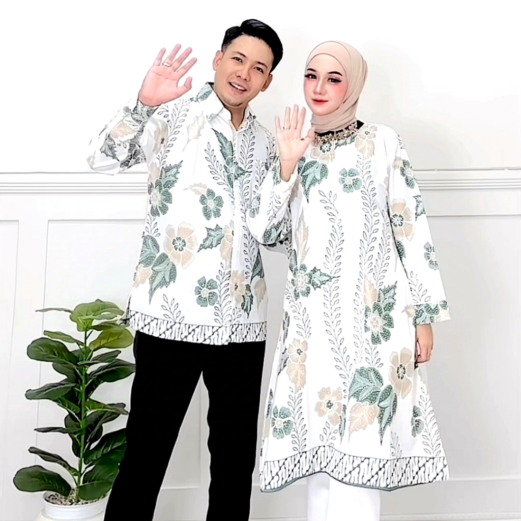 Couple original batik tunik wanita kemeja bunga matahari aesthetic kekinian mewah modis