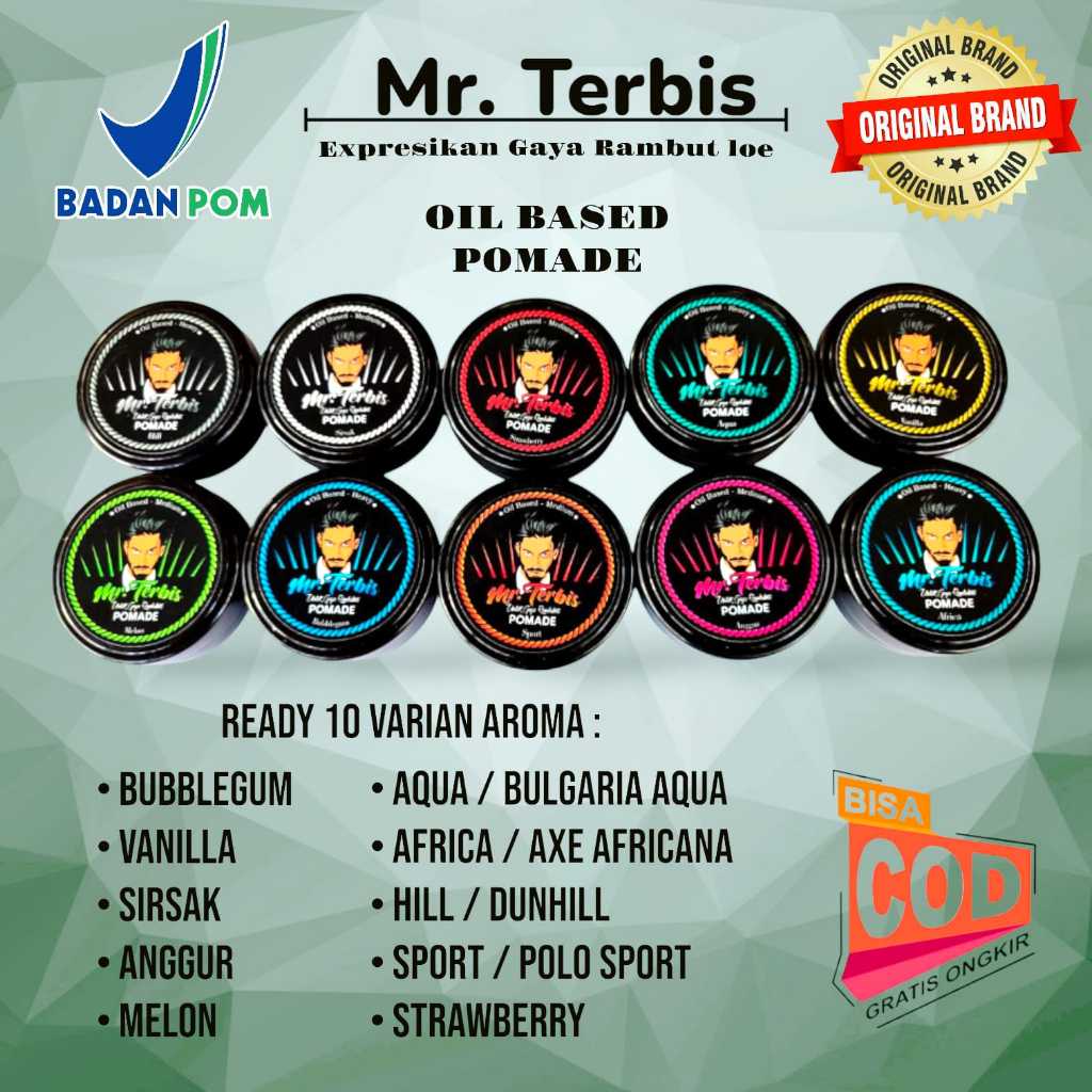 Pomade BPOM  Mr. Terbis Oil Based (Harga Grosir) Pomade Murah