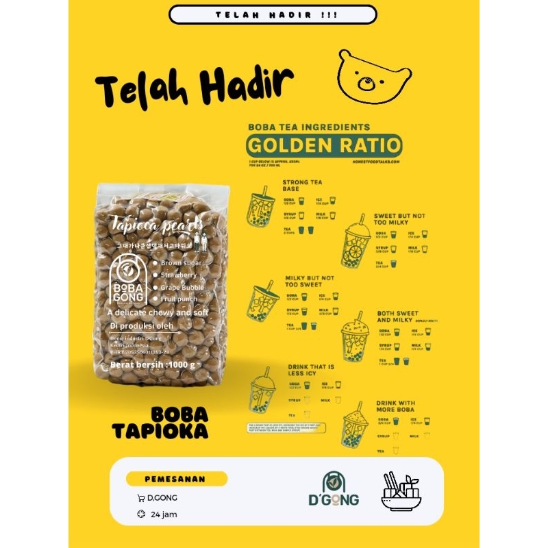 

Forcysn Boba Tapioka Hitam Kemasan 1Kg Enak Dan Kenyal