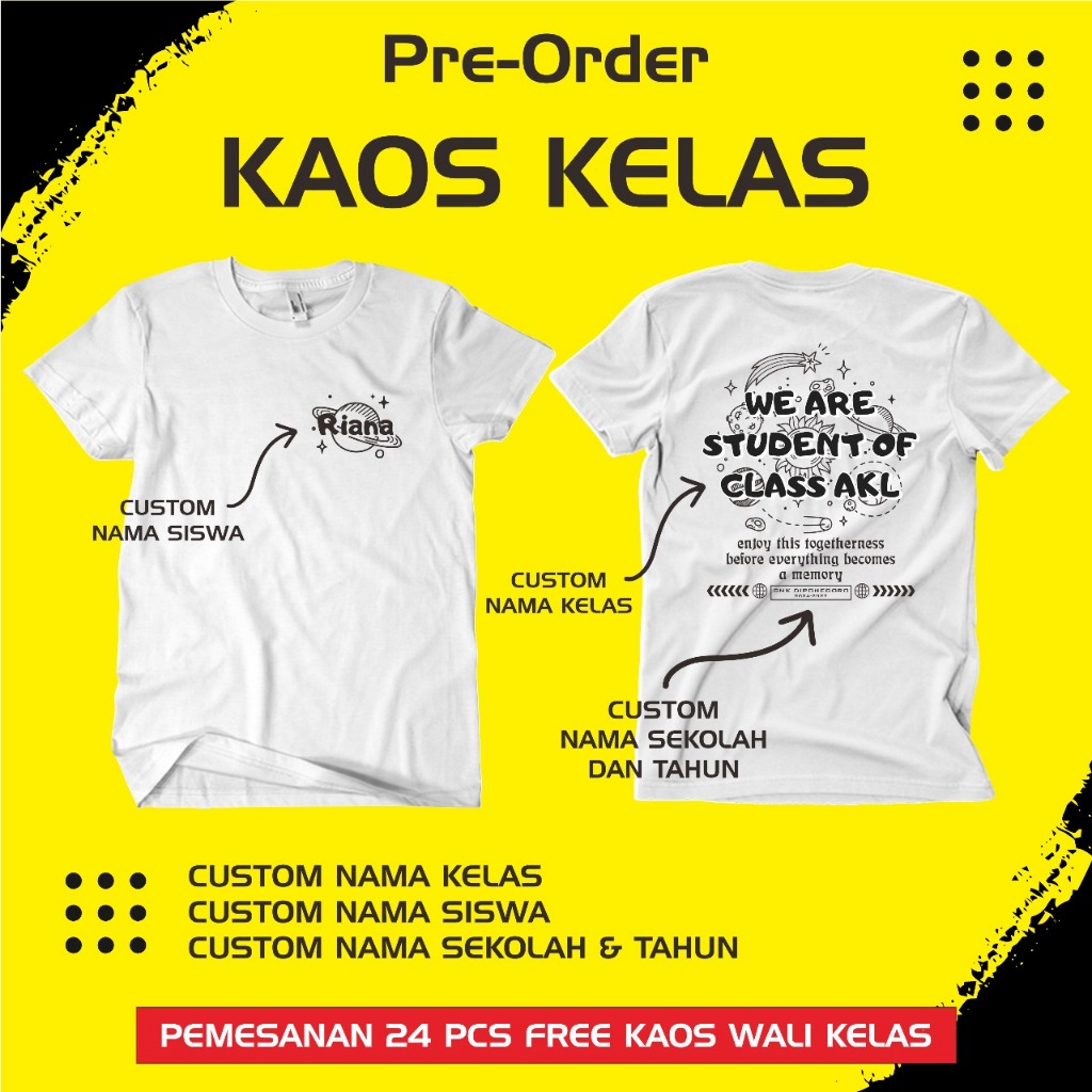 KAOS KELAS BISA CUSTOM NAMA KELAS DAN NAMA SISWA | KAOS KELAS CUSTOM | KAOS KELAS VIRAL | KAOS KELAS
