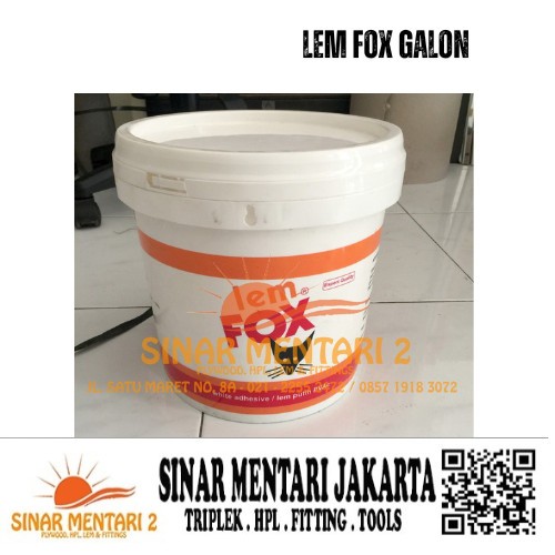 

Lem Kayu, PVC Sheet, HPL merek fox 4 kilo