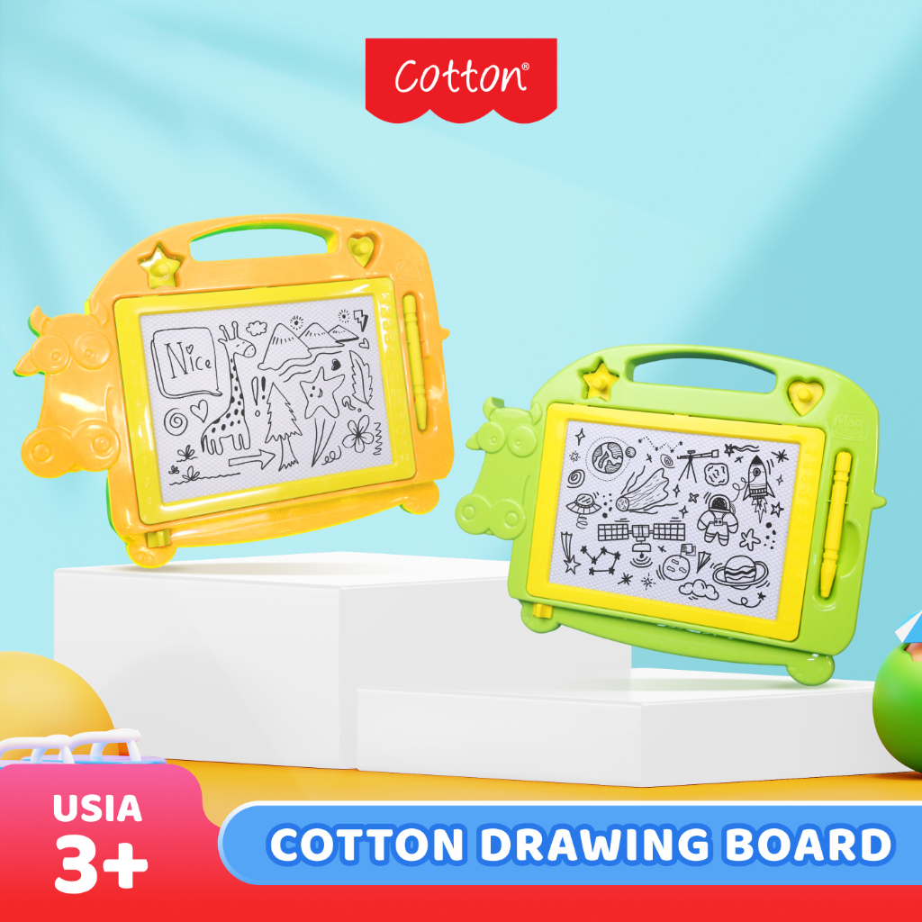 

COTTON DRAWING BOARD Mainan Anak Papan Gambar Magnet Anak Belajar Menulis dan Menggambar Edukasi Papan Gambar Ajaib