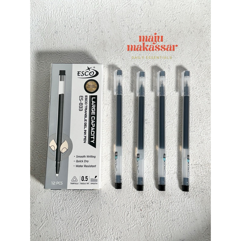 

Pulpen gel esco ES-833 (Lusin / 12 PCS)