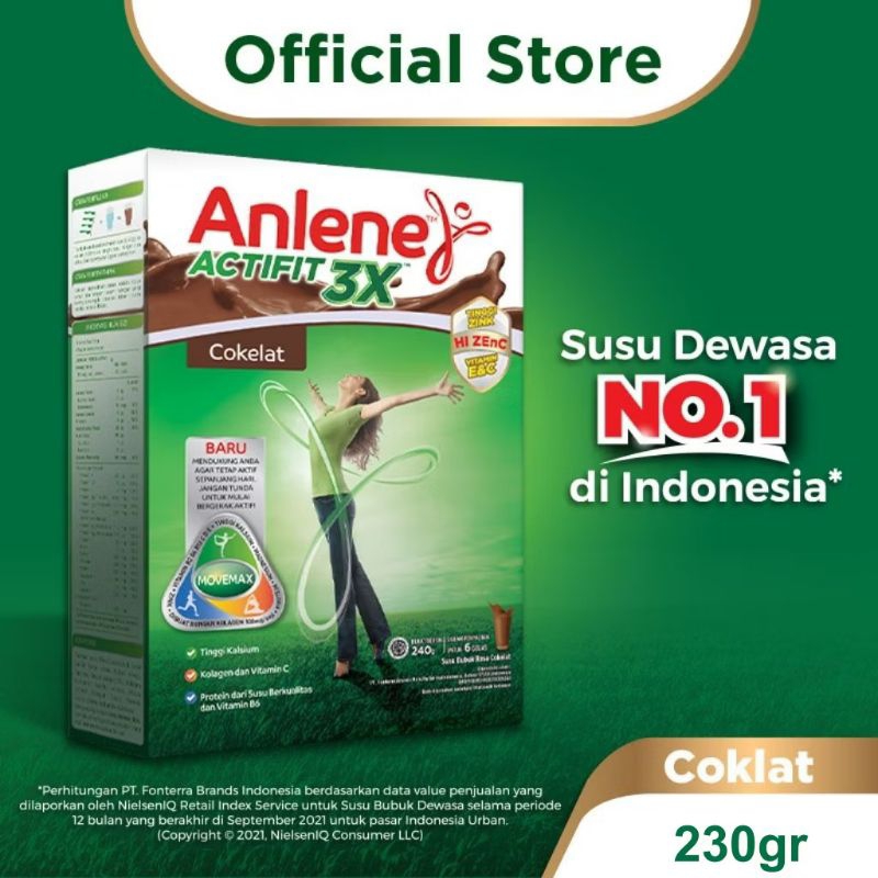 

Anlene Active 3× Susu Bubuk Dewasa coklat 240gr