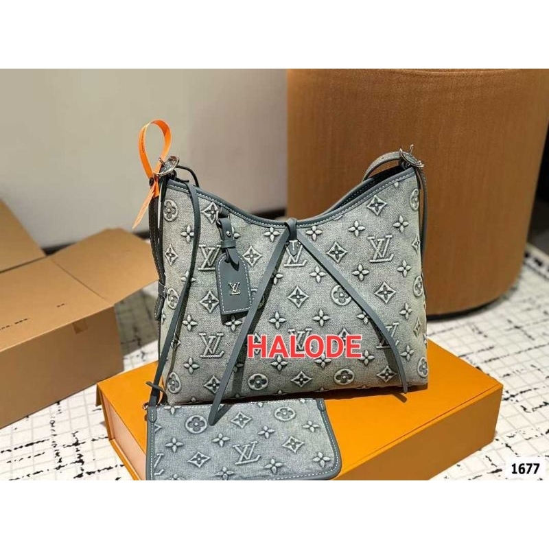 TAS CARYALL HOBO BAG DENIM JEANS MONOGRAM MIRROR