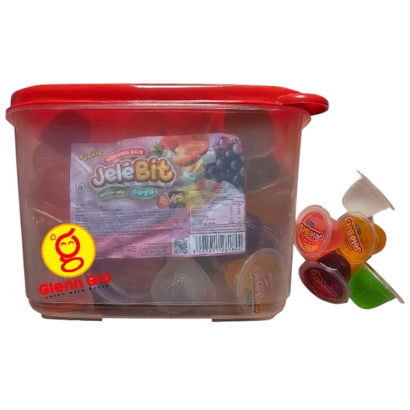 

Jelly Nata de Coco JeleBit Mix Aneka Rasa Buah KioKio 1000 gr bonus Toples