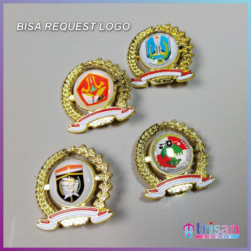 pin padi kapas kostum/ pin kuningan logo