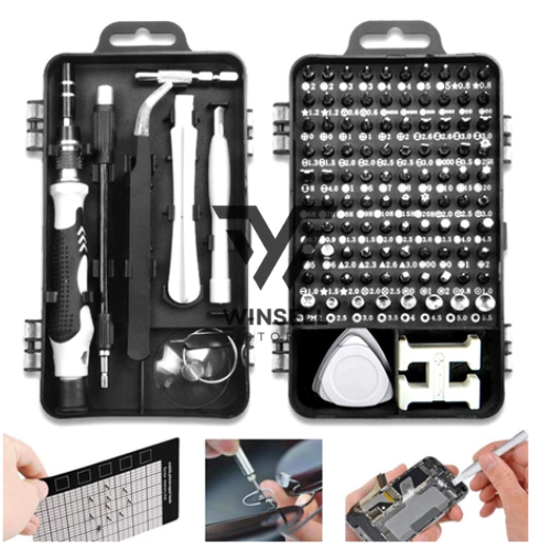 1 Set Paket Obeng Drei 115 in 1 Obeng Sekrup Obeng Drei Reparasi Hp Handphone Multifungsi Elektronik