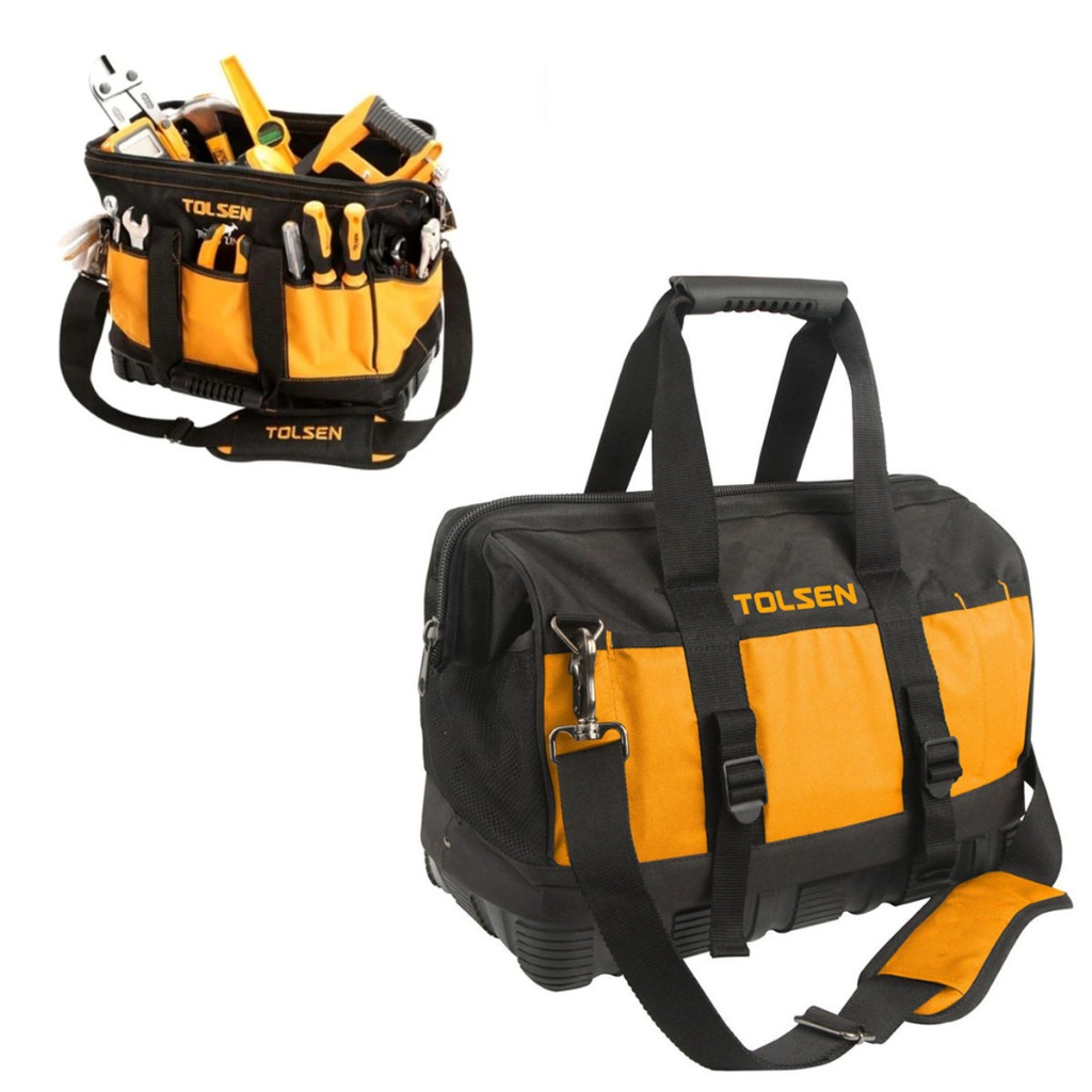 TOLSEN Tool Bag / Tas Perkakas 16 inch Multifungsi Bahan Kuat bagian bawah karet