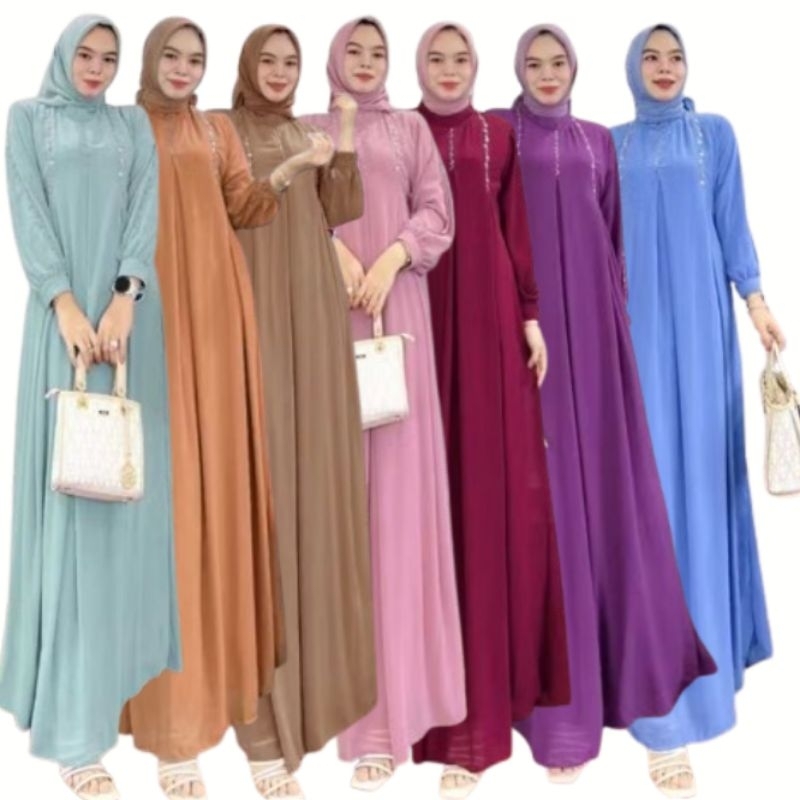 Vanya Gamis Kondangan Busana Muslim Wanita Dress Muslimah Pesta Size XL