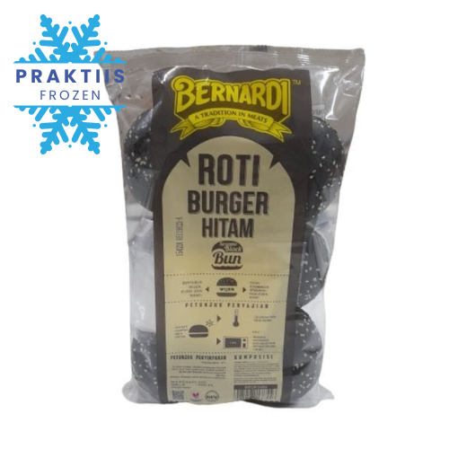 

BERNARDI BURGER BUN HITAM 300GR ISI 6/ROTI BURGER HITAM WIJEN