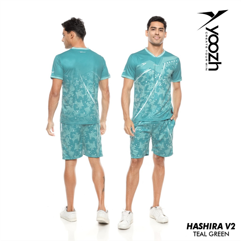 Yoozh HASHIRA V2 TEAL GREEN setelan jersey badminton yoozh original kaos badminton celana badminton 