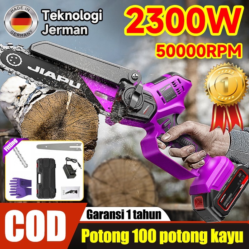 【COD】Teknologi Jerman Mesin Chainsaw 6 Inch Cordless Chainsaw Chainsaw Cordless Chainsaw Gergaji Ran