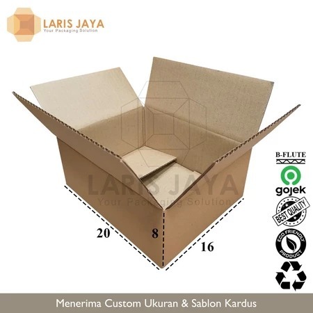 

KARDUS|KOTAK|KARTON BOX POLOS 20x16x8 MURAH BARU PACKING PACKAGING