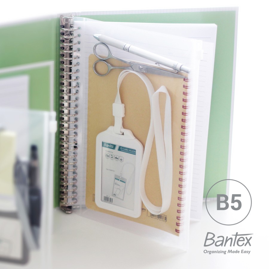 

Bantex Zipper Pocket For Mutiring Binder B5 26 Holes #8073 08