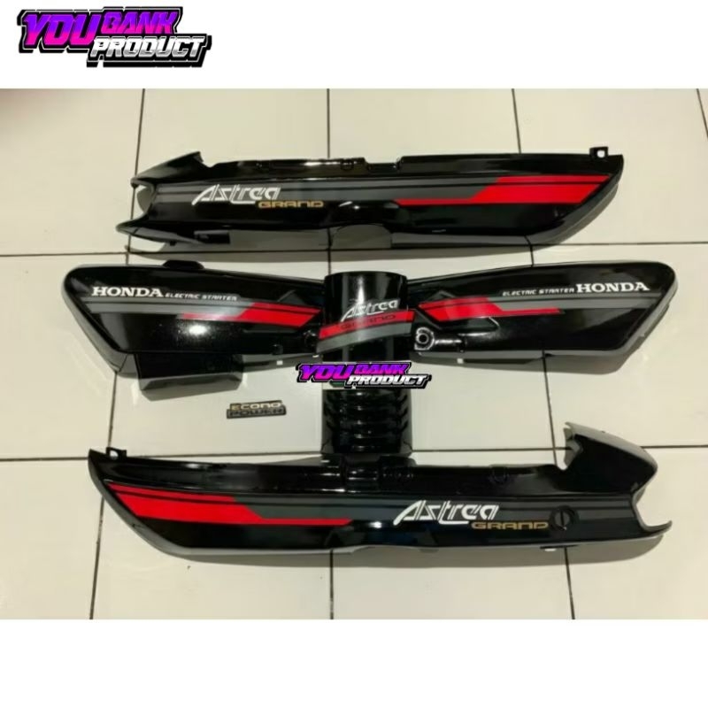 Cover body set astrea grand bulus setriping abu abu silver honda astrea grand bulus grand pacul