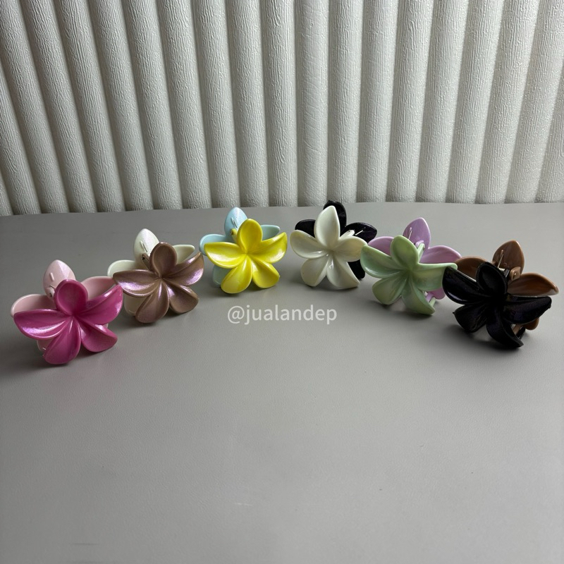 Jepit salon bunga kilap mix warna