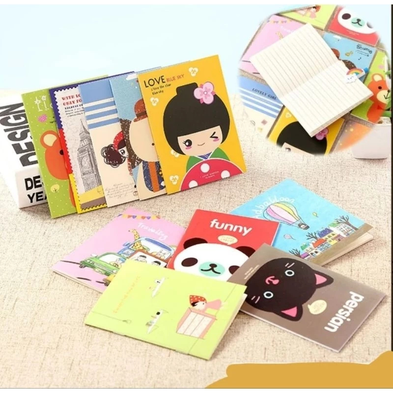 

Buku Tulis Mini Motif Kartun Note Book Mini Cartoon mini Book Notepad Karakter Buku Tulis Memo Kecil