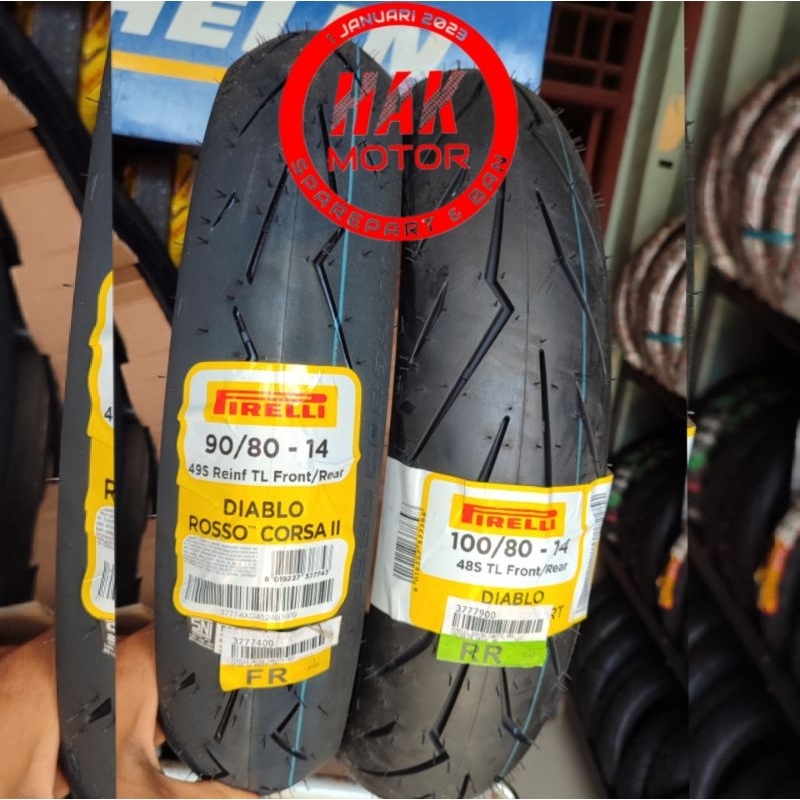 BAN PIRELLI DIABLO ROSSO CORSA 2 , ROSSO SPORT , ROSSO SCOOTER , ANGEL SCOOTER ( 90/80-14 ),( 100/80