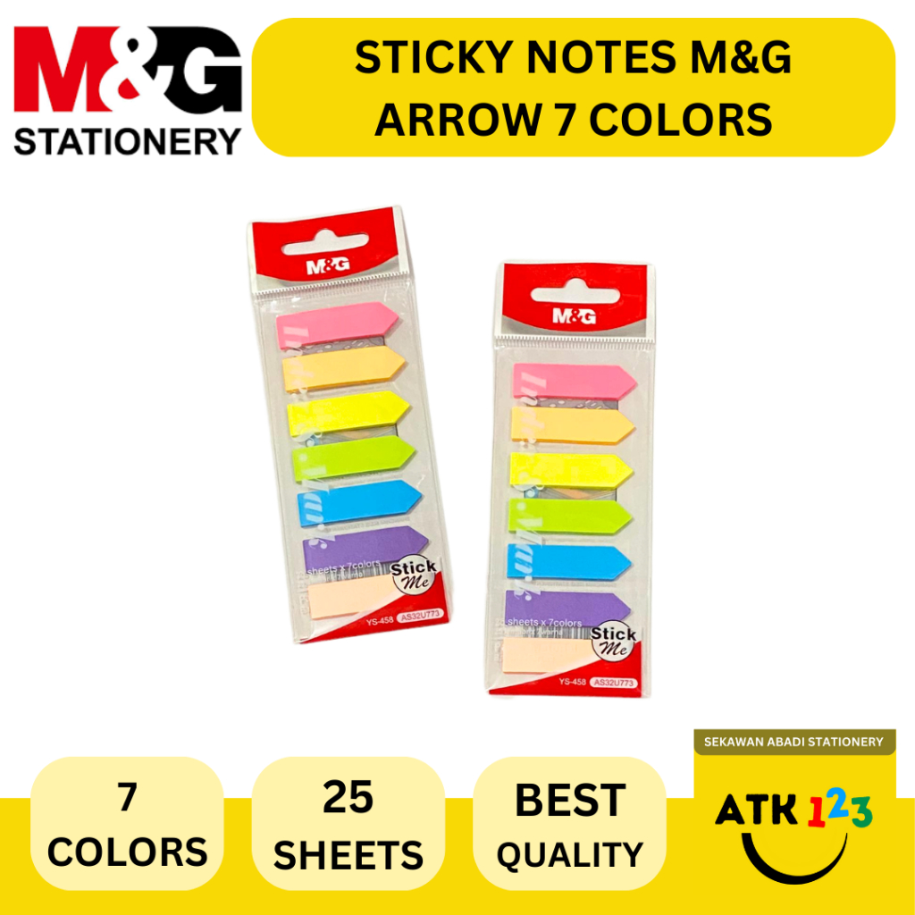 

Sticky Notes M&G YS-458 Penanda Sign Here 25 sheets x 7 Colors