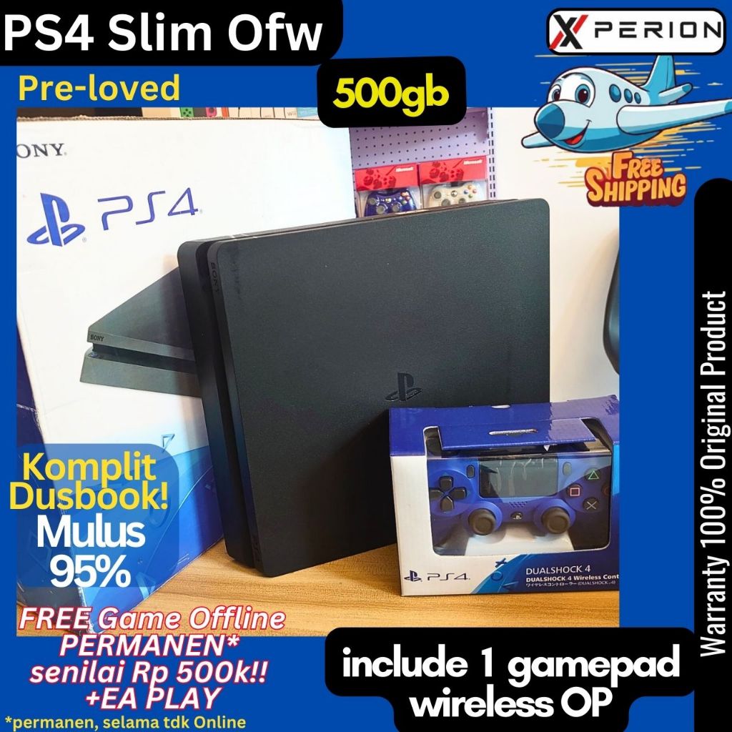 SONY Playstation PS4 Slim Ofw 500gb full games permanen bekas mulus