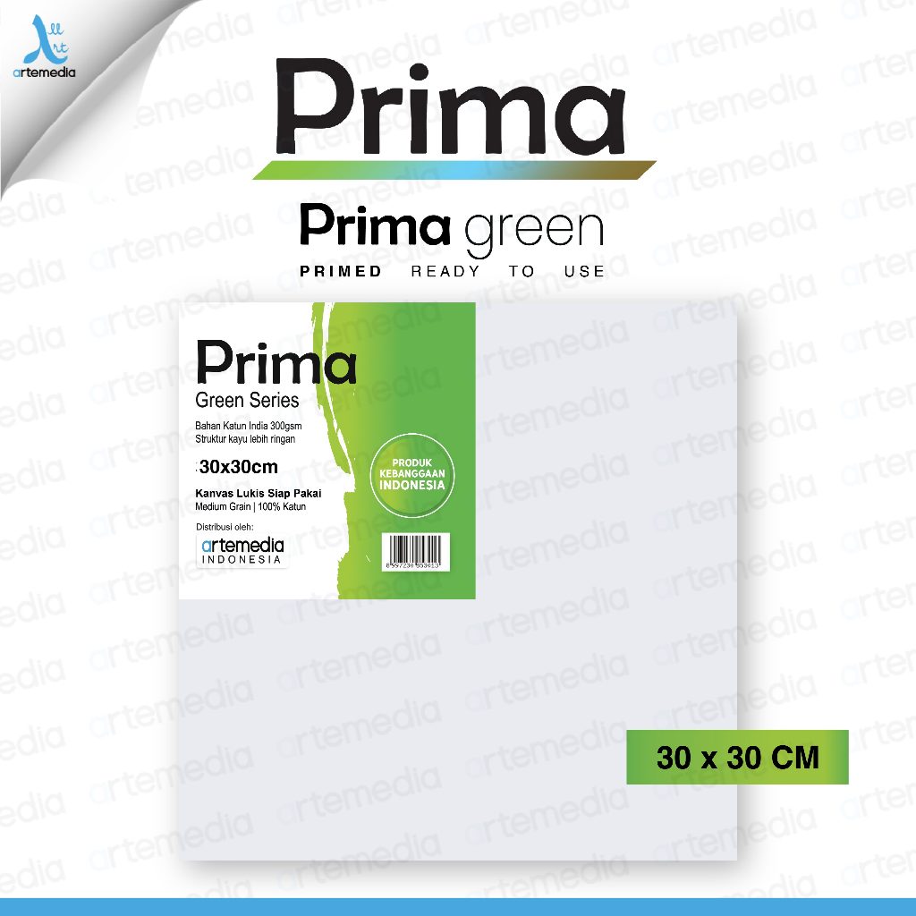 

Prima Green 30x30cm Cotton Canvas