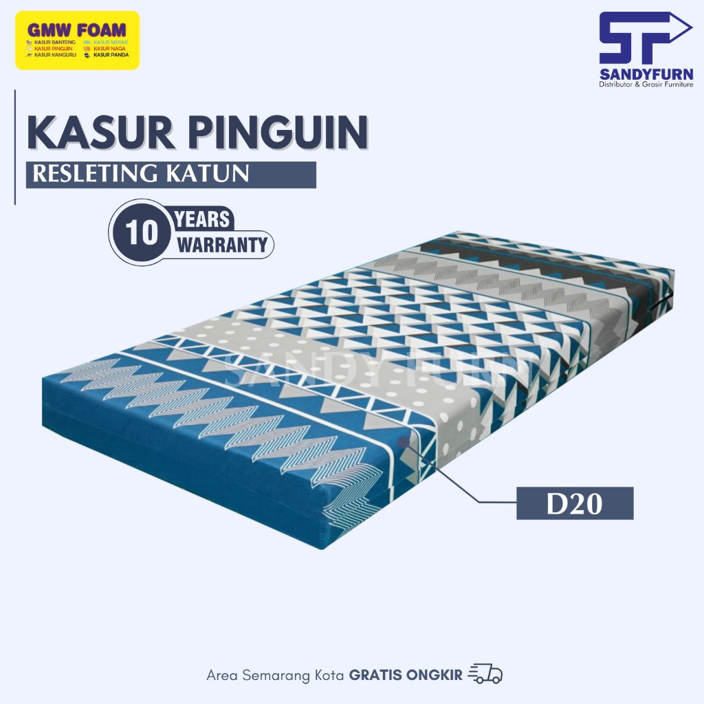 GMW Foam - Kasur Busa - Pinguin - Resleting Katun