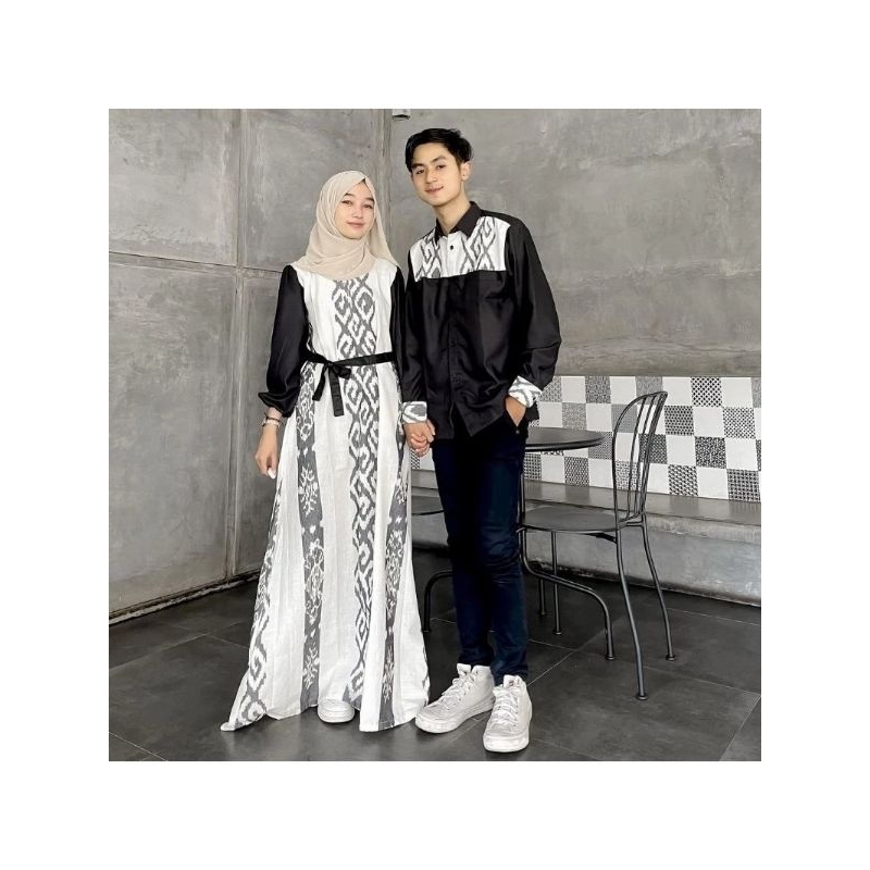COUPLE TENUN // BAJU COUPLE TENUN // COUPLE TENUN PASANGAN // DRESS GAMIS RAYA // GAMIS TENUN KOMBIN