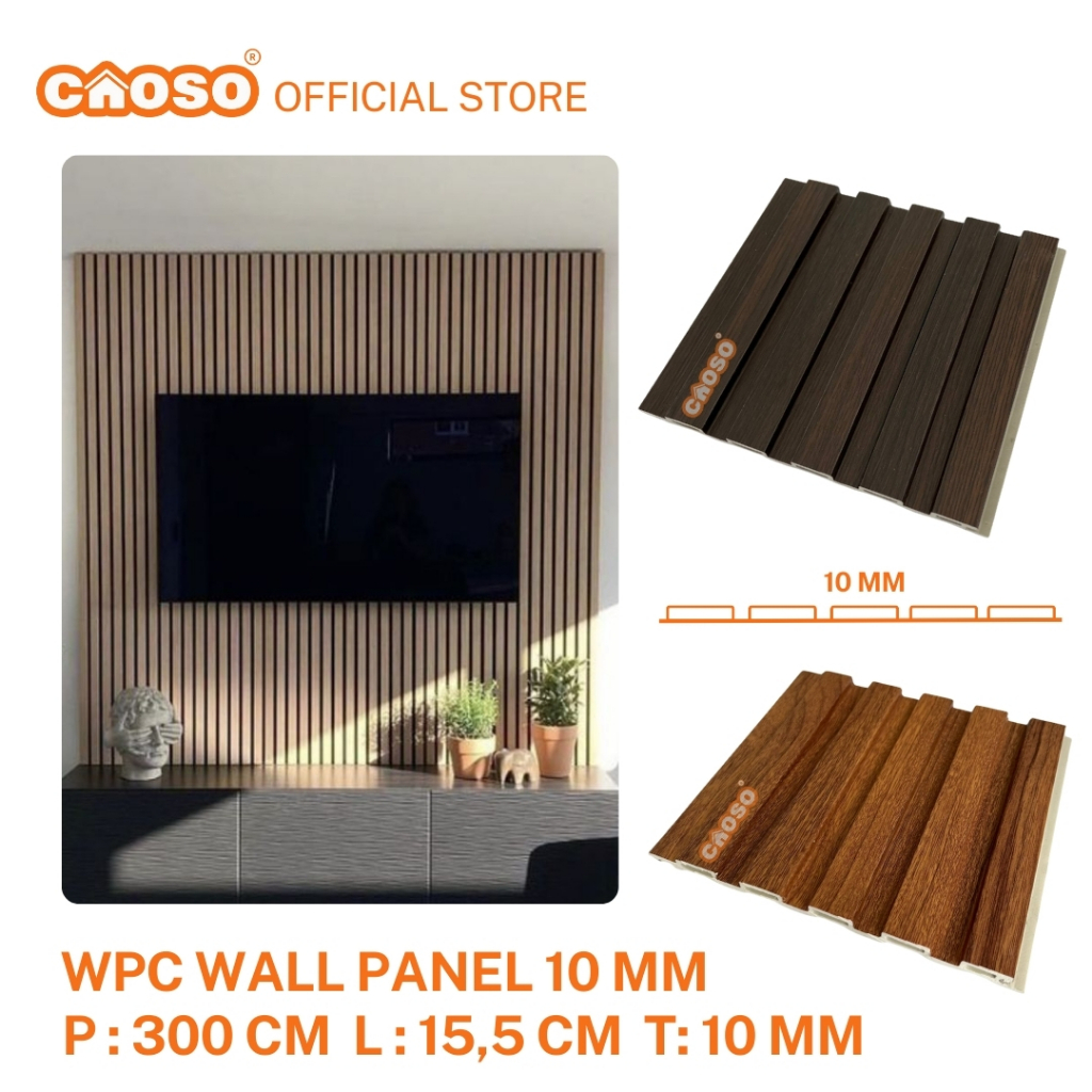 WPC Wall Panel Dinding 3 Meter Backdrop tv | Wall Panel Wood panel 3M 3D 300cm X 15.5 cm | CAOSO