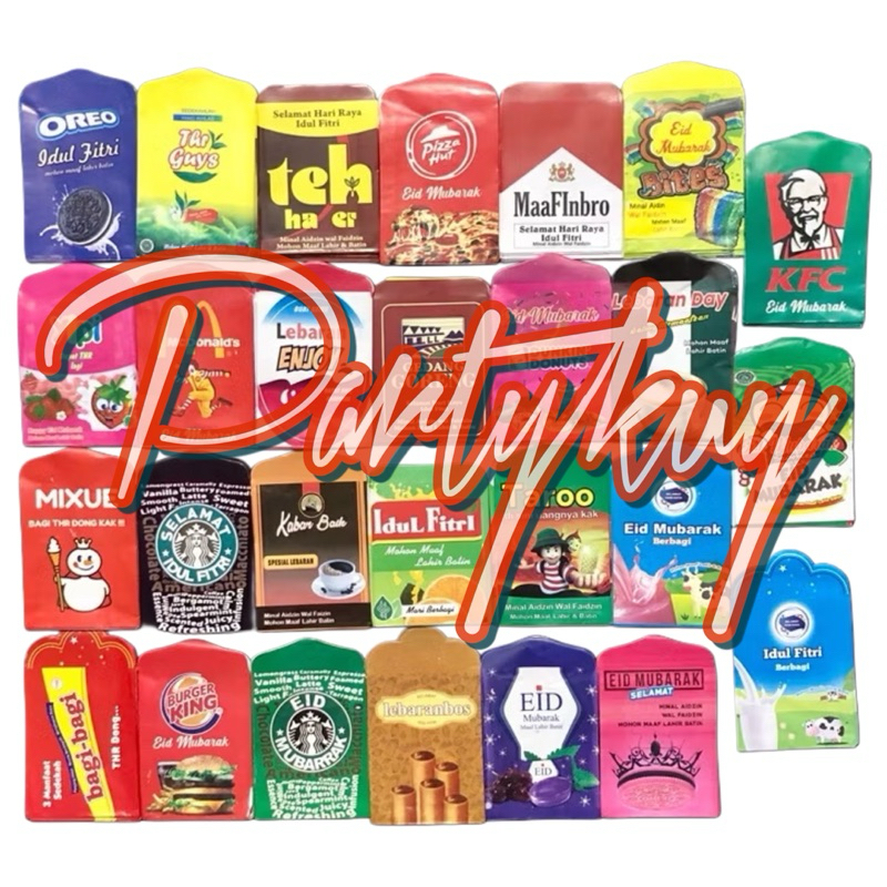 

Amplop lebaran Idul Fitri Isi 10 karakter snack lucu amplop Thr anak 2025 party kuy