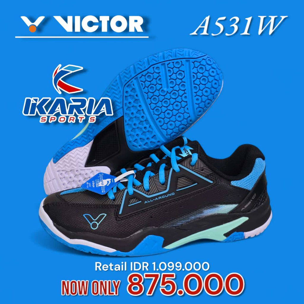 SEPATU BADMINTON VICTOR A531 W ORIGINAL 100%